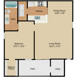 Floor Plan  1B Floor Plan at Arbors at Windsor Lake, Columbia, 29223