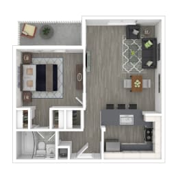 Floor Plan  Floor Plan of One Bedroom Apartment
