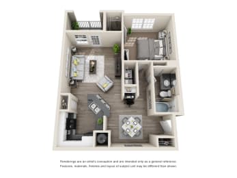 Floor Plan  1x1 Floor Plan at Carrington Place at Wildewood, Columbia, SC