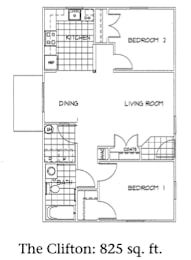 the cut off floor plan of a small apartment