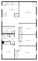 4 Bedroom Floor Plan at Northside Hills Apartments, Griffin Georgia