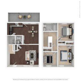 Elmwood II Floor Plan at Brandywine Townhomes, Goose Creek, SC 29445