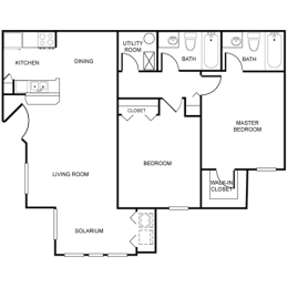 a floor plan of a house with a bedroom and a living room