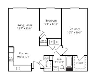 2 Bed 1 Bath Glenview III at Gardens of Traville, Rockville
