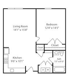1 Bed 1 Bath Montgomery II at Gardens of Traville, Rockville, 20850