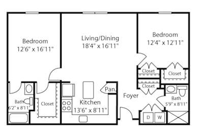 2 Bed 2 Bath Strathmore II at Gardens of Traville, Rockville, MD, Maryland