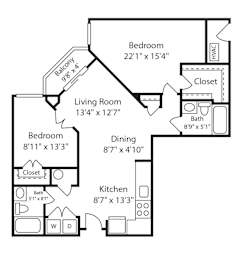 2 Bed 2 Bath Strathmore III at Gardens of Traville, Rockville