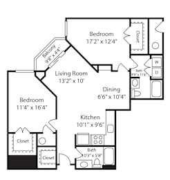 2 Bed 2 Bath Strathmore IV at Gardens of Traville, Rockville, Maryland