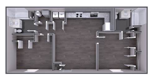 2 Bed 2 Bath Floor Plan at Jamestown Pointe Apartments, Greenville South Carolina