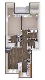 2 Bed 2 Bath Floor Plan at The Regency Apartment Homes, Manassas, VA