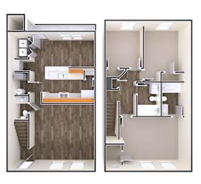 3 Bed 2 Bath Floor Plan at The Regency Apartment Homes, Manassas