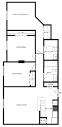 A Floor Plan of a 3 Bedroom Apartment