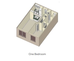 Floor Plan  the one bedroom floor plan of a small house
