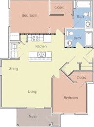The Melody Floor Plan at Woodwind Villa, Woodbridge Virginia