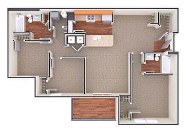 Ballad Floor Plan at Woodwind Villa Apartments, Woodbridge, VA