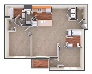 Harmony Floor Plan at Woodwind Villa Apartments, Virginia, 22191