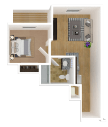 1 Bedroom, 1 Bathroom Floor Plan at Arbor Ridge, Forest Lake, MN