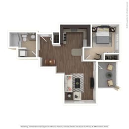a stylized drawing of a floor plan with a staircase  at Timber Ridge, Forest Lake, MN