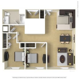 a floor plan of a 1 bedroom apartment with a bathroom and a living room at Summit Ridge, Duluth, MN, 55811