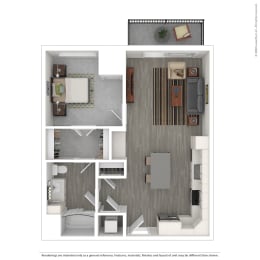 a 1 bedroom floor plan  sierra  2100 sq ft at Vue at Bluestone, Minnesota