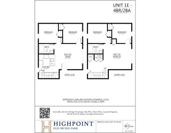 a floor plan of a unit including a bedroom and a bathroom