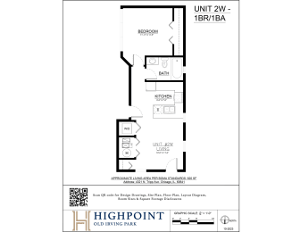 a floor plan of a unit at the highpoint floor plan