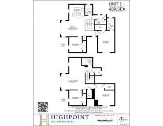 a floor plan of a unit of a home with bedrooms and baths