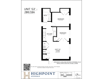 the floor plan of unit gbh