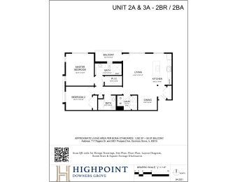 a floor plan of unit 3a  3b at the residences at the heights