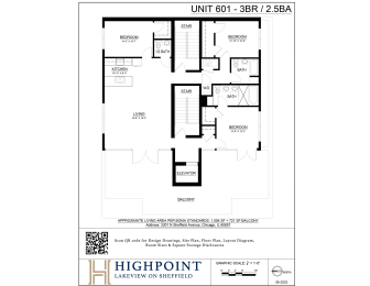 a floor plan of a unit of the highpoint apartment building