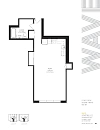 A black and white floor plan of an apartment complex.