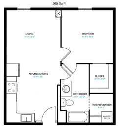 Trillium Large Studio 1-G01 565sf at Trillium Apartments, Fairfax, VA, 22031