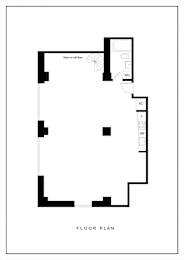 A black and white floor plan of a house with a kitchen area.