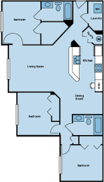 A floor plan of a house with labeled rooms.