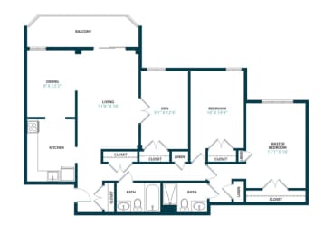 Trillium Two Bedroom with den  at Trillium Apartments, Fairfax, VA, 22031