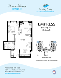 Empress B Floor Plan 2 bed 1 bath