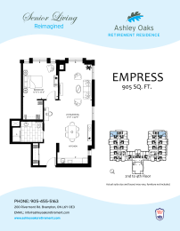 Empress Floor Plan 1 bed 1 bath