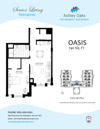 Oasis Floor Plan 1 bed 1 bath