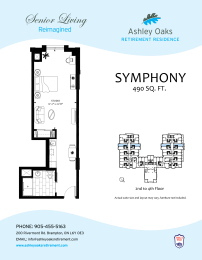 Symphony Floor Plan  Studio with 1 bath