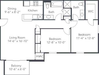 a floor plan of a house with a bedroom and a living room