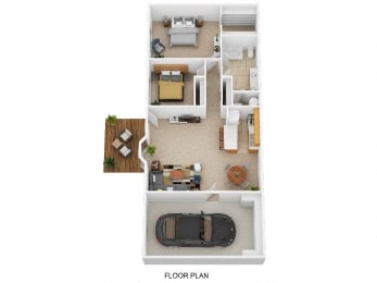 a floor plan of a house with a car in it