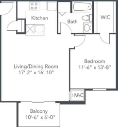 a floor plan of a house with a kitchen and a living room