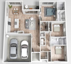 the aspen floor plan  1 bedroom with 2 baths  119
