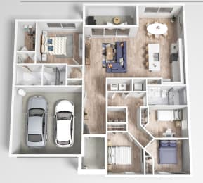 3 bedroom floor plan  the residences at sawmill estates apartments in