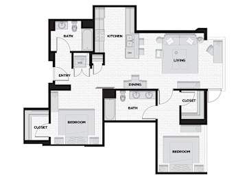 4 bedroom floor plan  apartments in the residences at