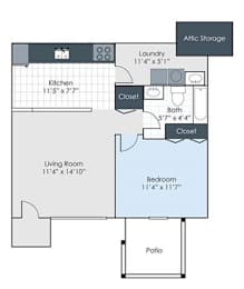  Floor Plan One Bedroom Reno