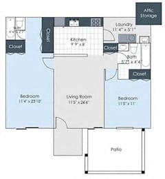  Floor Plan Two Bed Master Suite Reno