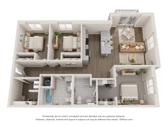 3 bed 2 bath A at Agave House Apartments, Arizona, 85122