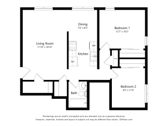 2 bed 1 bath at Ames Lake Neighborhood Apartments, St. Paul