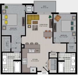 Floorplan image for apartment style B1